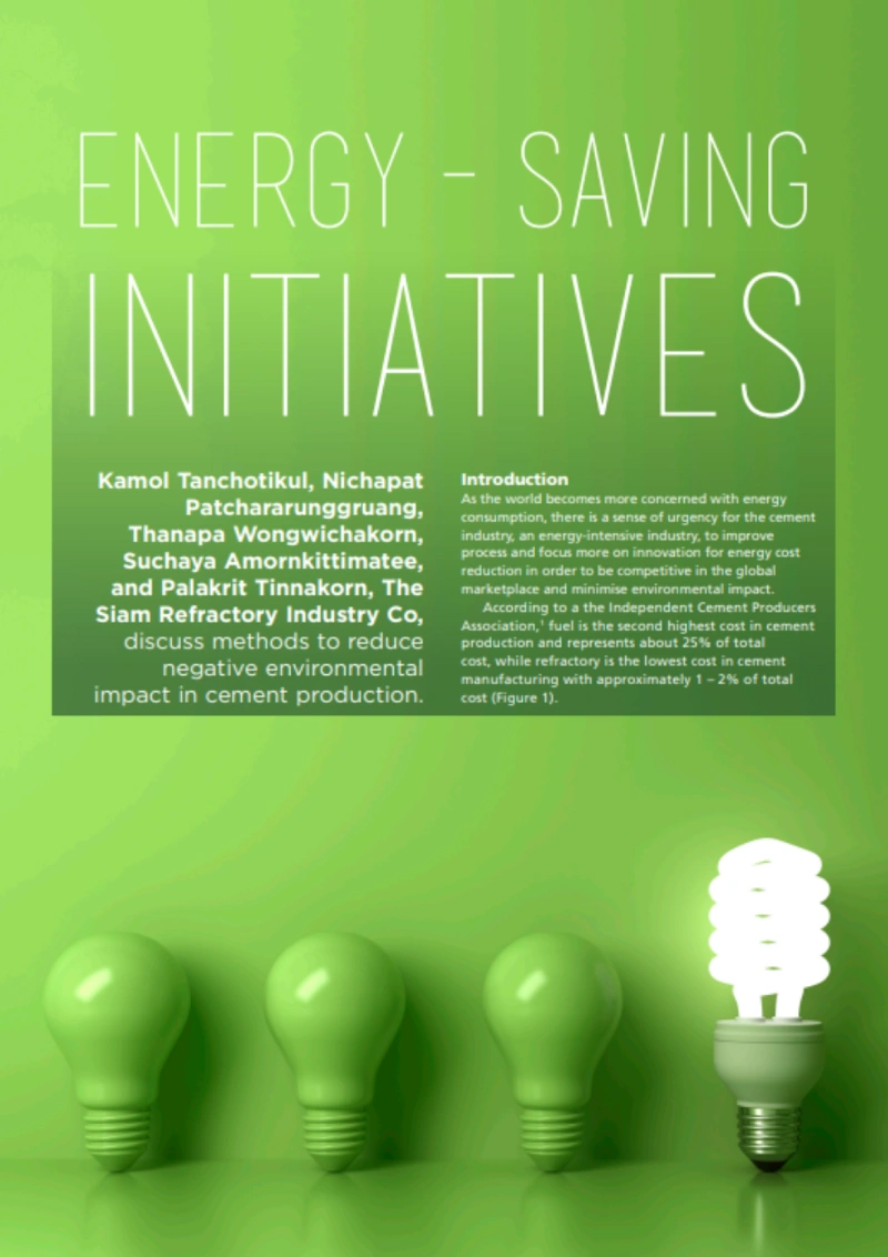 ENERGY-SAVING INITIATIVES (MAGTHERM-F1)(WORLD CEMENT MAGAZINE)